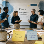 équipe en réunion rituels managériaux