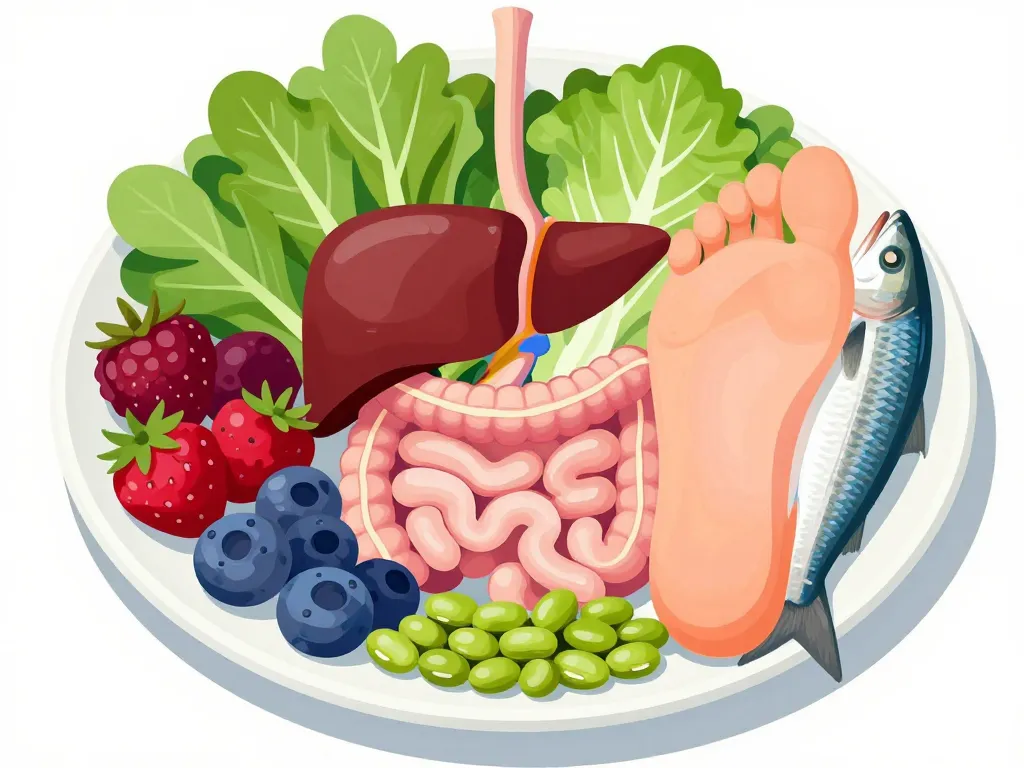 Aliments, foie, intestin et épine calcanéenne, approche nutrition santé