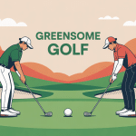 illustration greensome golf jeu équipe sur le green