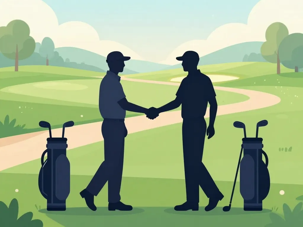 scène greensome golf choix du partenaire stratégie