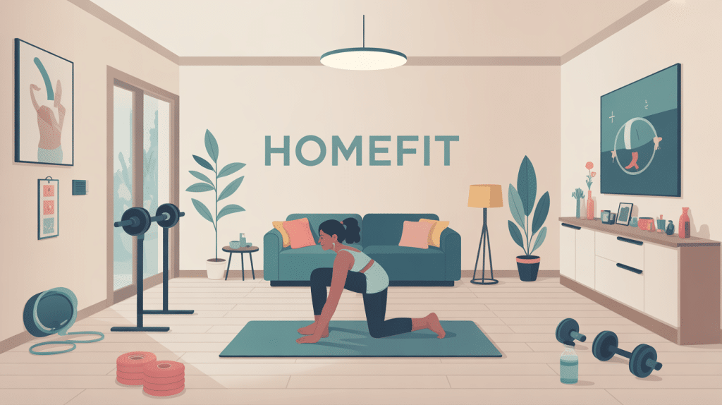 homefit entraînement domicile espace moderne matériel minimaliste
