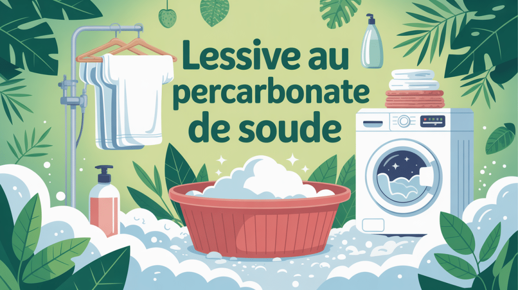 lessive percarbonate de soude illustration linge blanc machine à laver