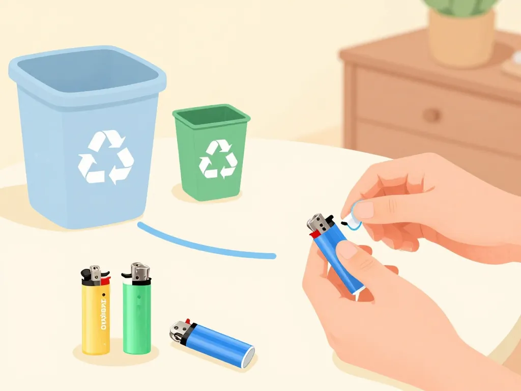 personne trie ou jeter briquet usagé maison