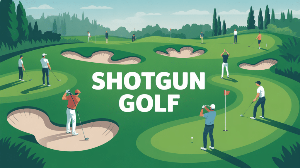 shotgun golf joueurs sur parcours dynamique