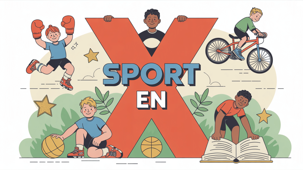 illustration ludique sport commencant par x