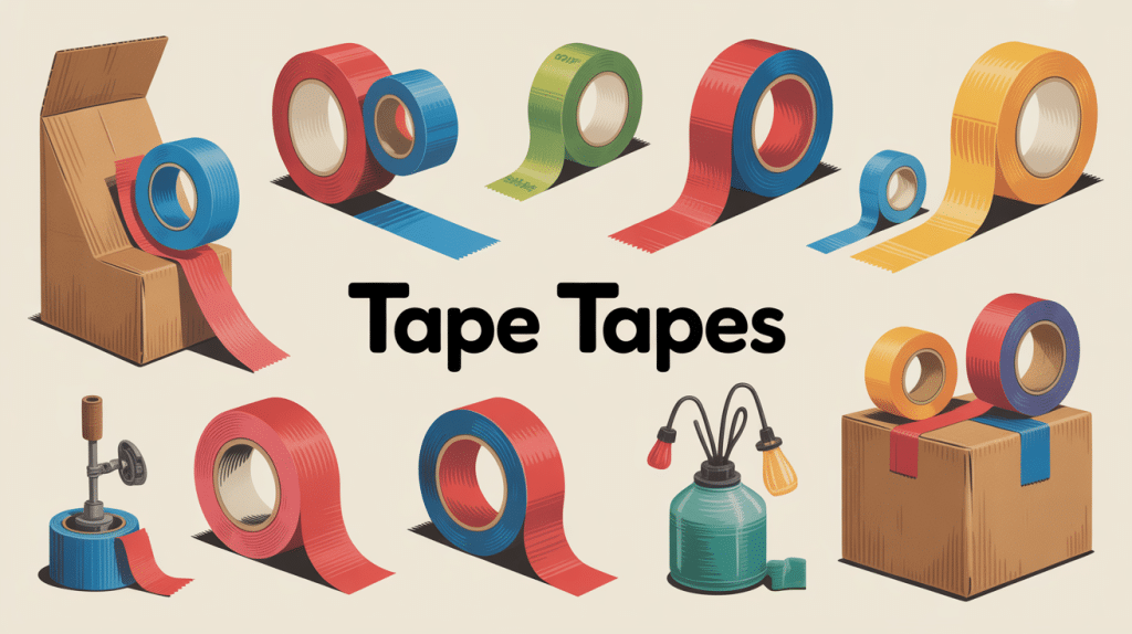 Tape tapes, différents scotch et rubans pour emballage, déco, travaux
