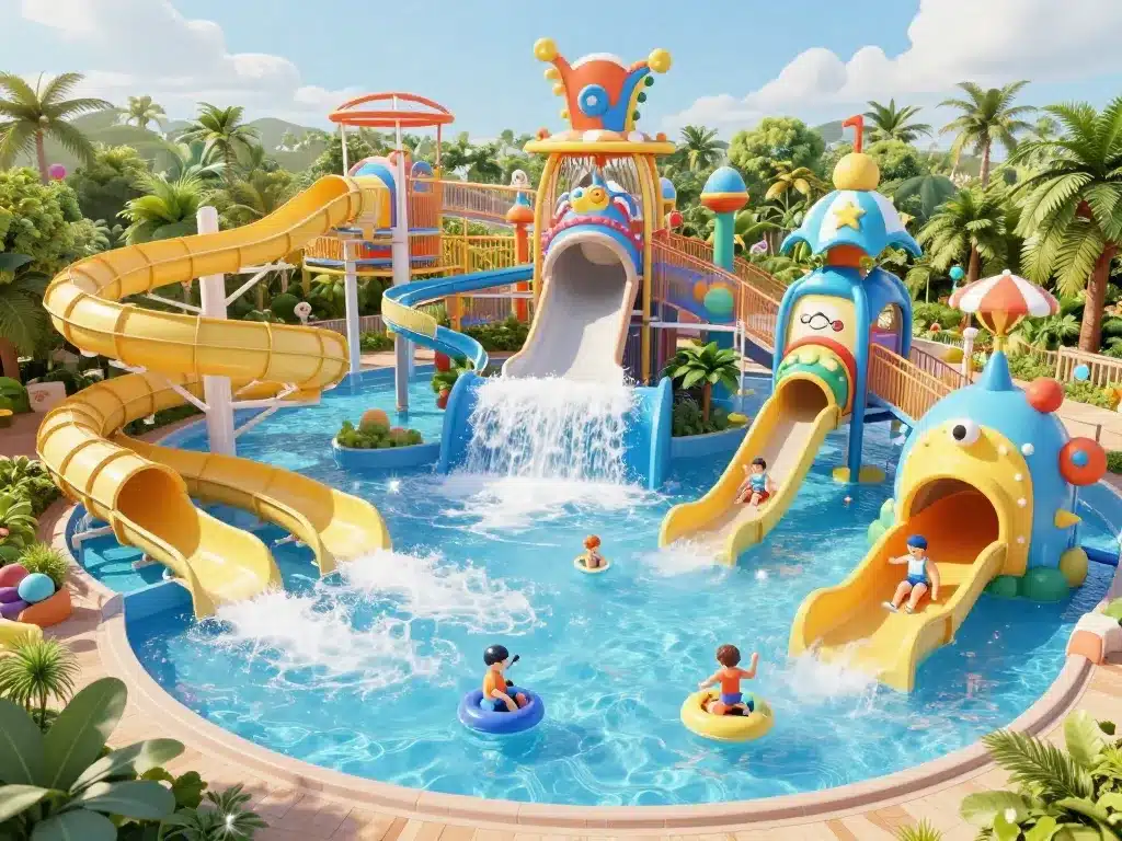 Attractions parc aquatique Watairworld toboggans piscines