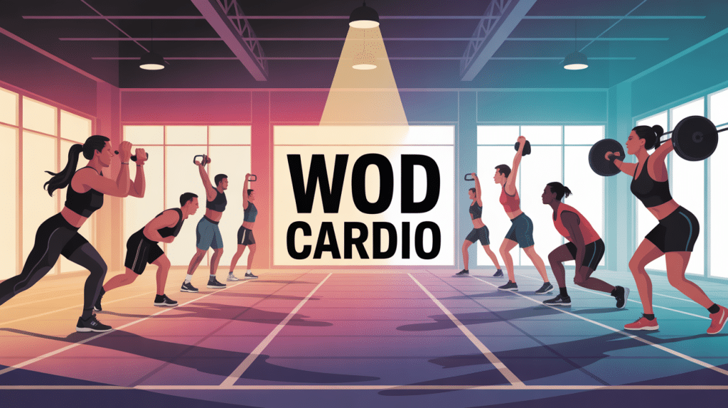 Illustration dynamique WOD cardio salle de sport