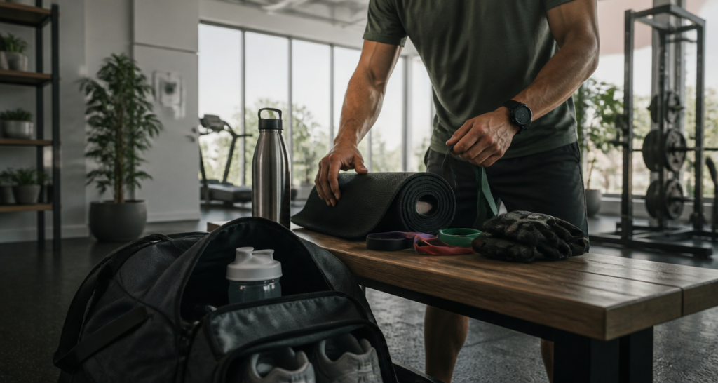 Accessoire pour sport sur banc en salle
