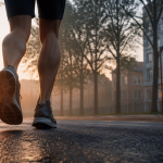 courir le matin a jeun chaussure rosée