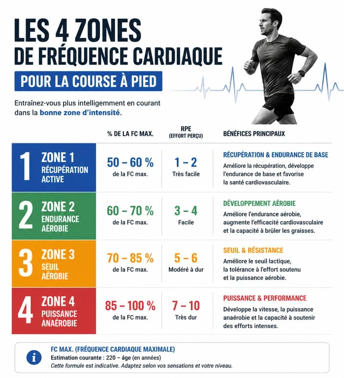 Zones de fréquence cardiaque en course à pied