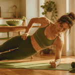 femmes fitness gainage latéral tapis