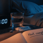 melatonine a liberation prolongee sur table nuit reveil