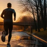 10 bienfaits de la course a pied : coureur sur route humide, santé et longévité