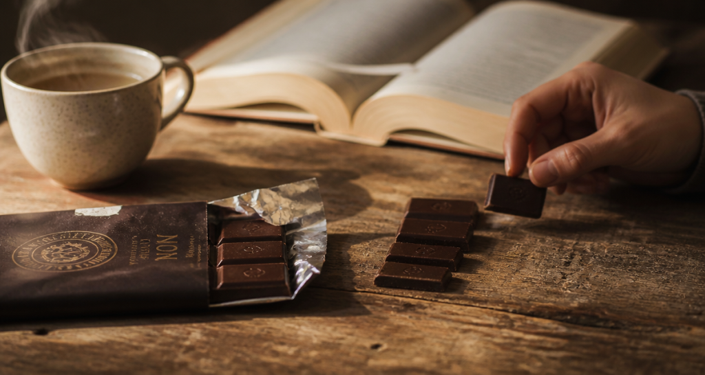 chocolat noir bienfaits et mefaits sur table