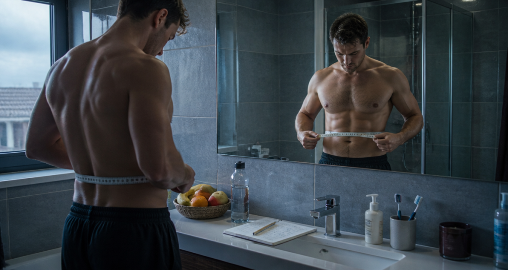 perte de poids homme mesure taille miroir