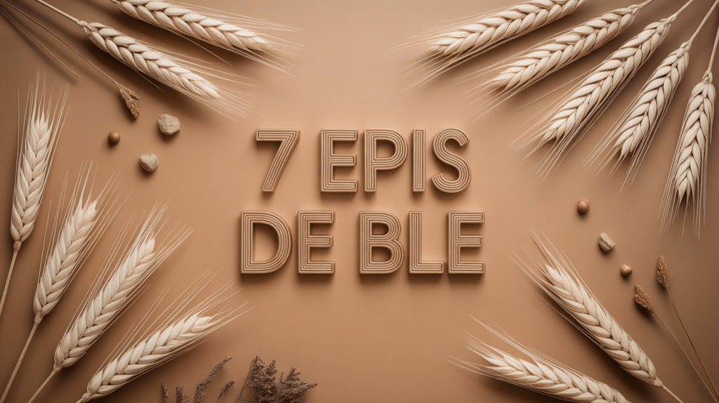 7 épis de blé dorés en éventail avec décoration naturelle