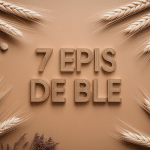 7 épis de blé dorés en éventail avec décoration naturelle