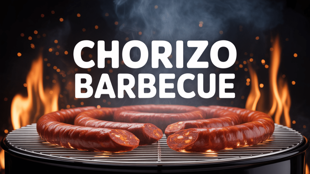chorizo barbecue grillé sur barbecue été