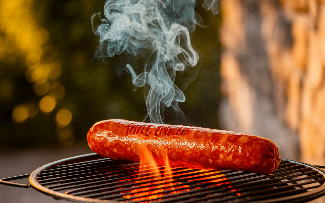 chorizo barbecue entier sur grill été