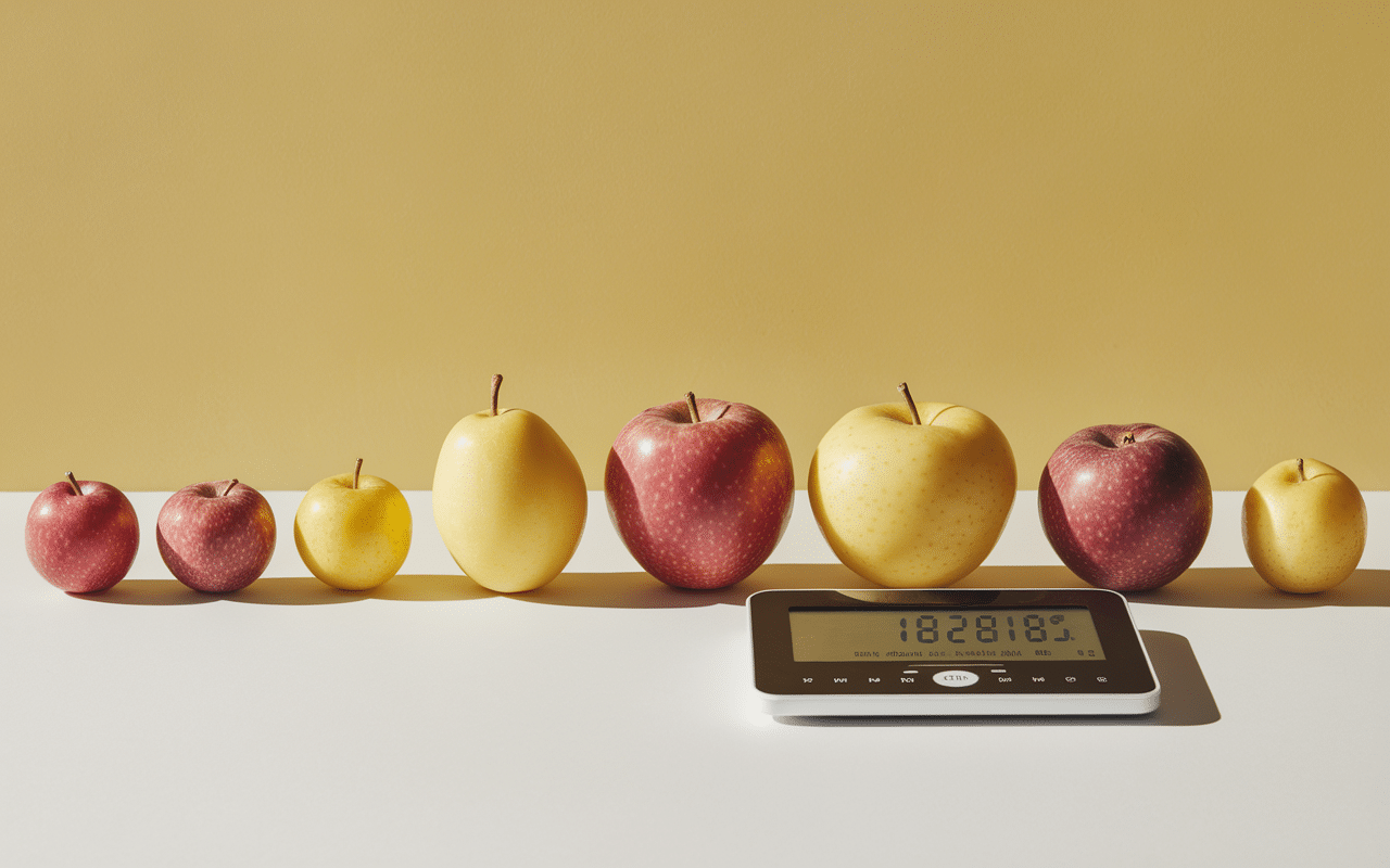 poids moyen combien pese une pomme balance