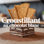Pâtisserie croustillant chocolat blanc doré moderne
