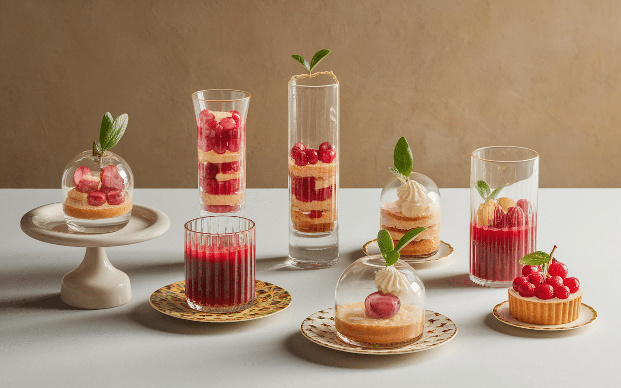 Desserts décorés croustillant chocolat blanc verrine tarte