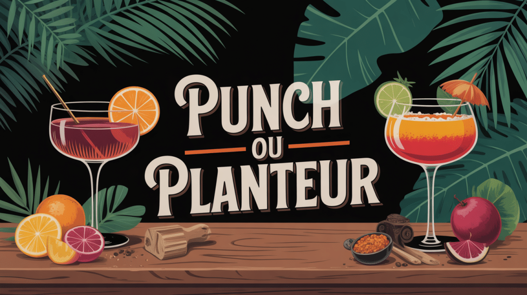difference punch et planteur deux cocktails antillais en verre