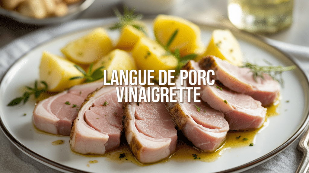 langue de porc vinaigrette tranches assiette vinaigrette pommes de terre