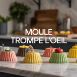 Desserts moule trompe l'oeil demoules sur plan de travail