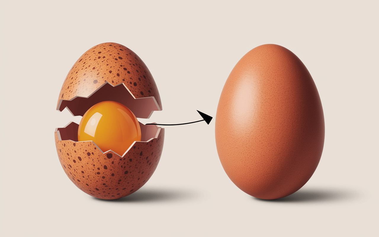 oeuf qui flotte à la cuisson chambre air interne