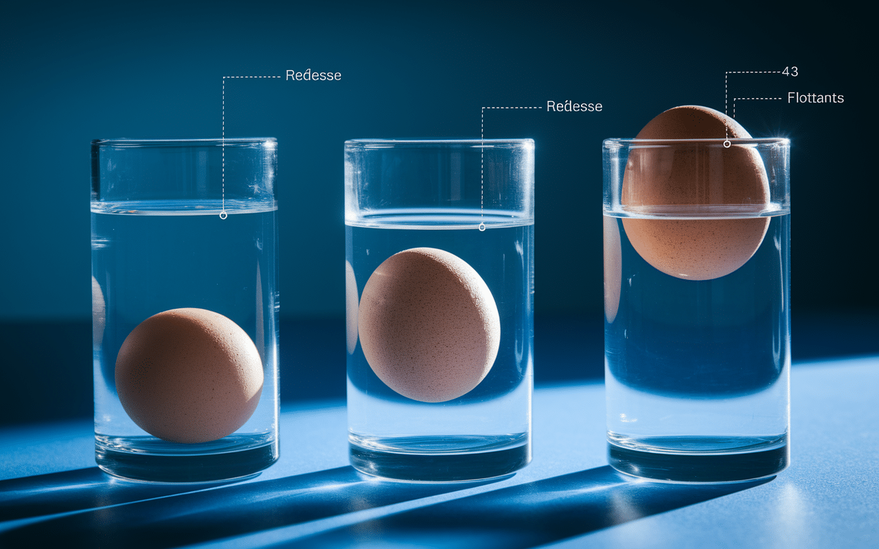 oeuf qui flotte à la cuisson test eau salée