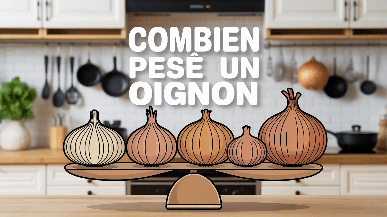 poid 1 oignon sur balance de cuisine