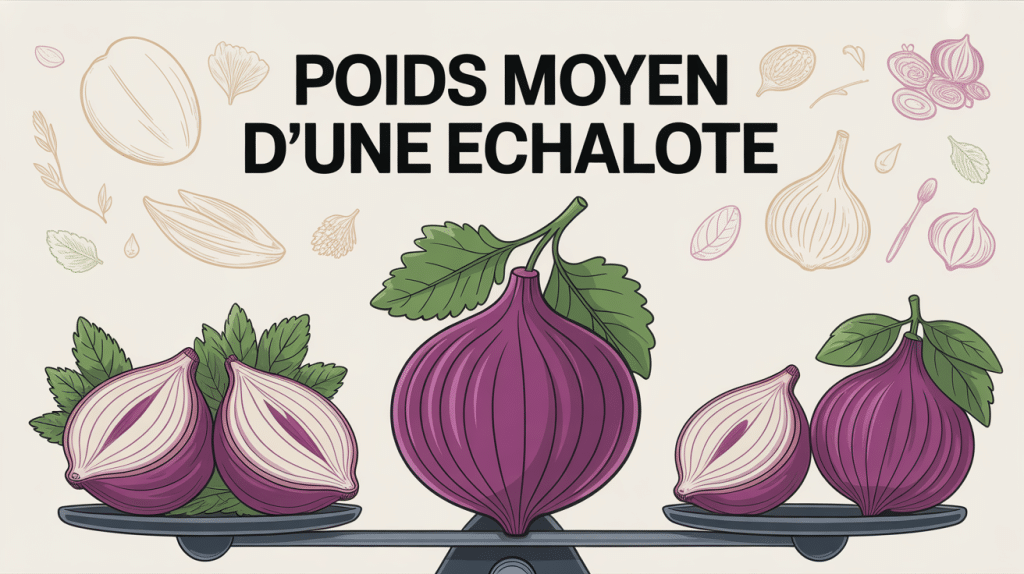 Illustration poids échalote sur balance moderne