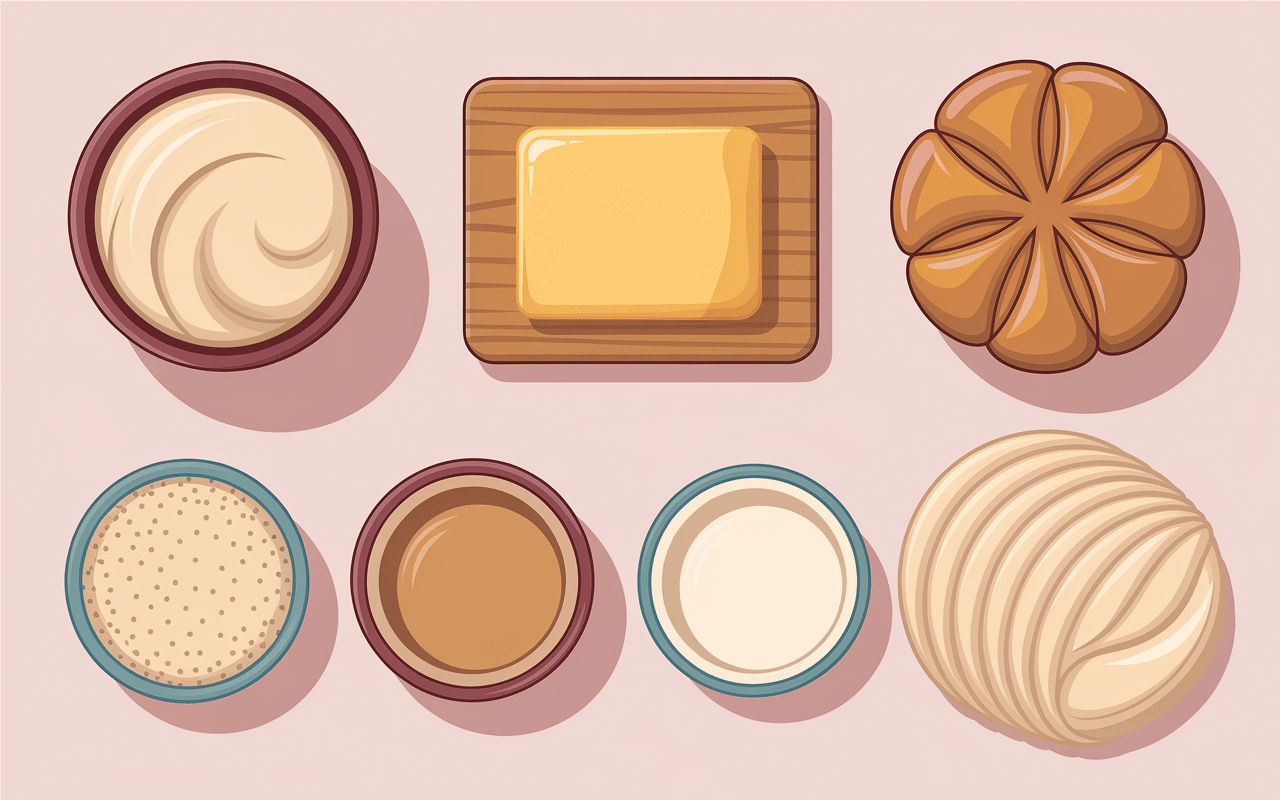 Étapes préparation brioche feuilletée Conticini avec ingrédients