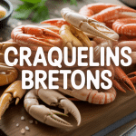 Assortiment de craquelins bretons dorés sur planche avec beurre