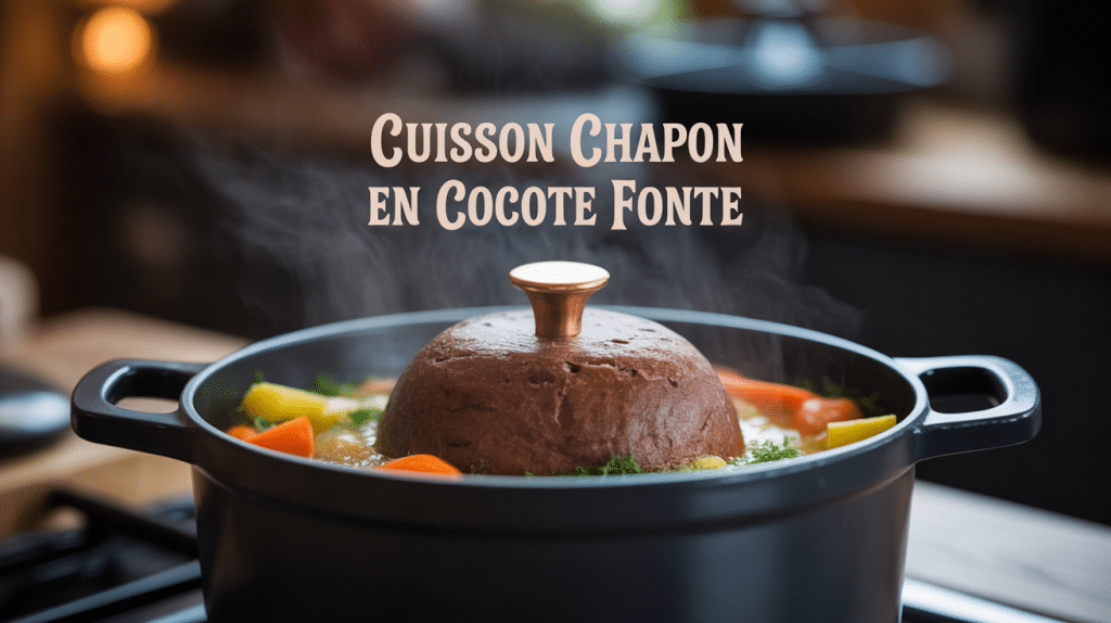 temps de cuisson chapon en cocotte en fonte plat doré vapeur