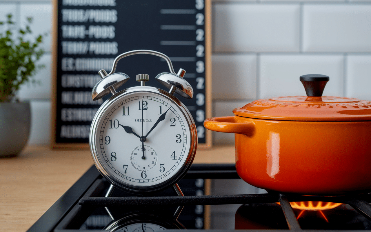 temps de cuisson chapon en cocotte en fonte tableau horloge
