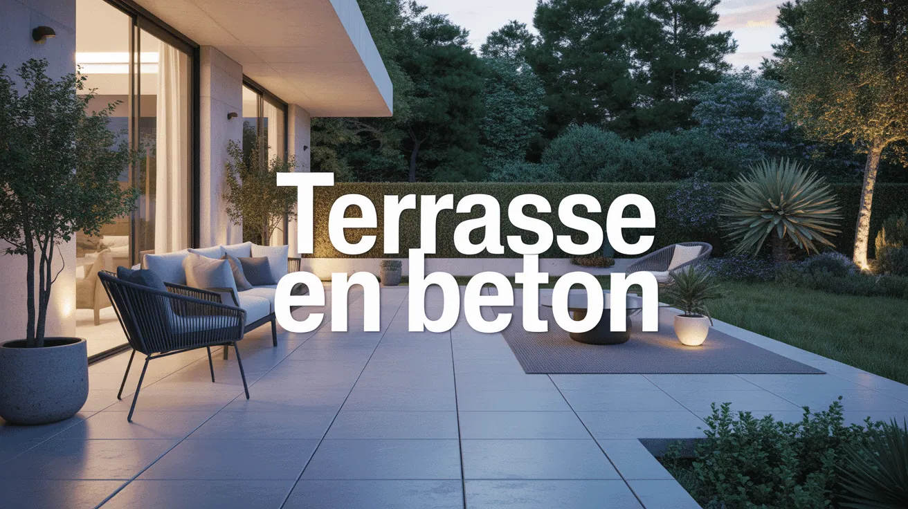 amenagement terrasse beton moderne mobilier jardin