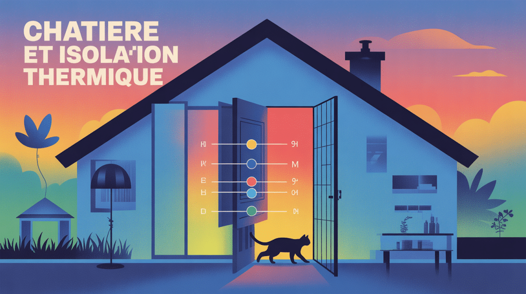 Chatière et isolation vue maison coupe thermique