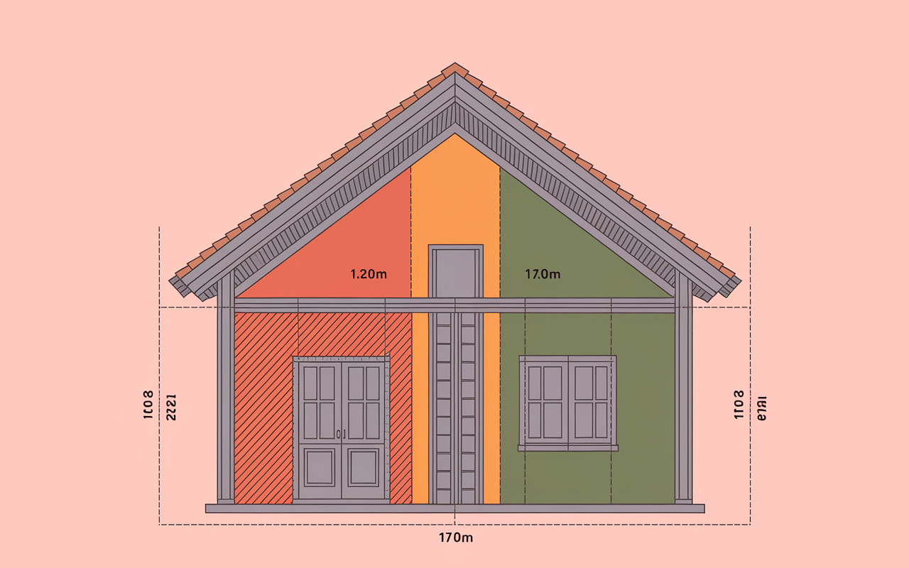 Coupe combles aménagés faible hauteur, zones hauteur, charpente