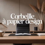 corbeille à papier design élégante dans bureau contemporain