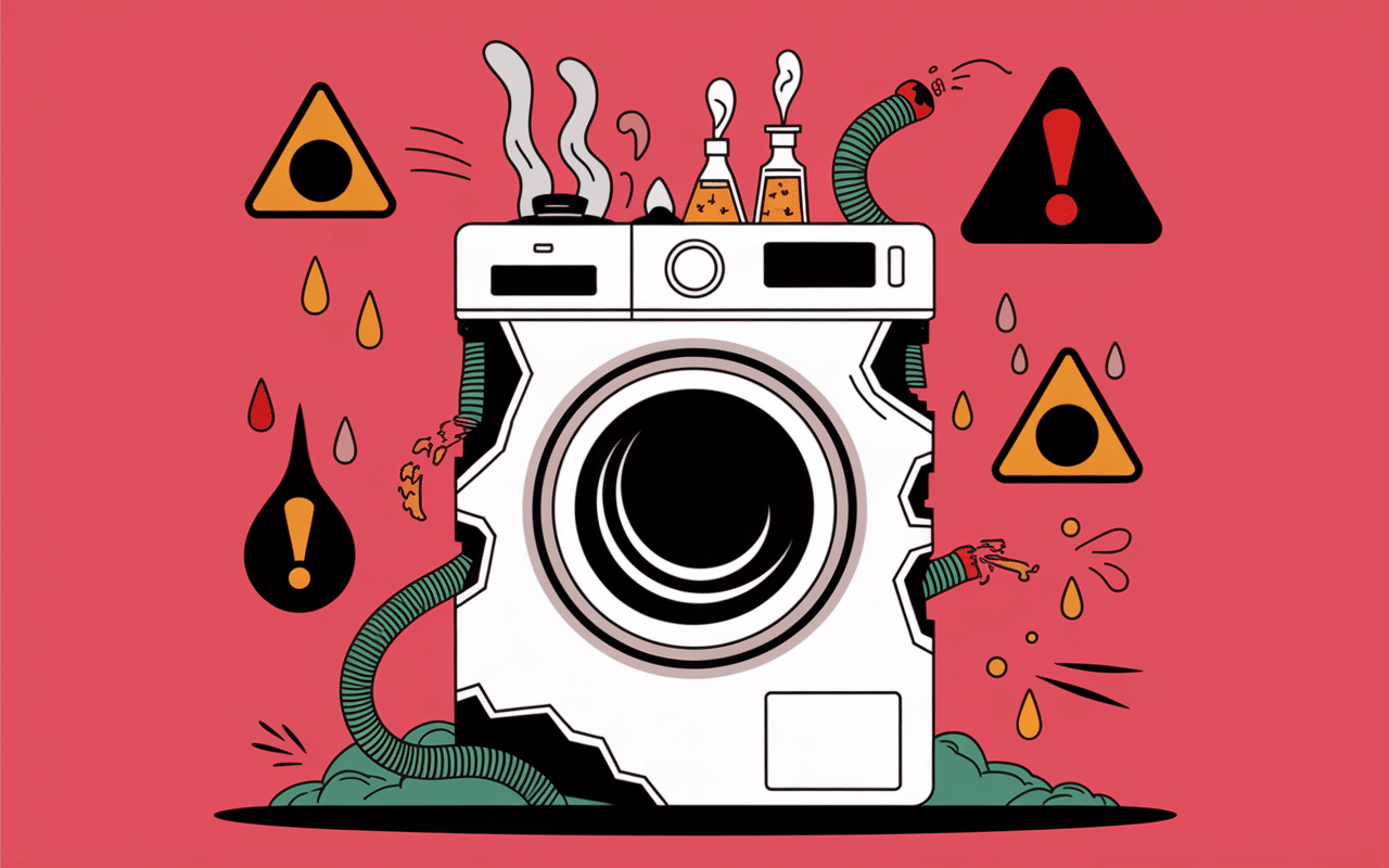 Dangers destop dans lave vaisselle tuyaux abîmés