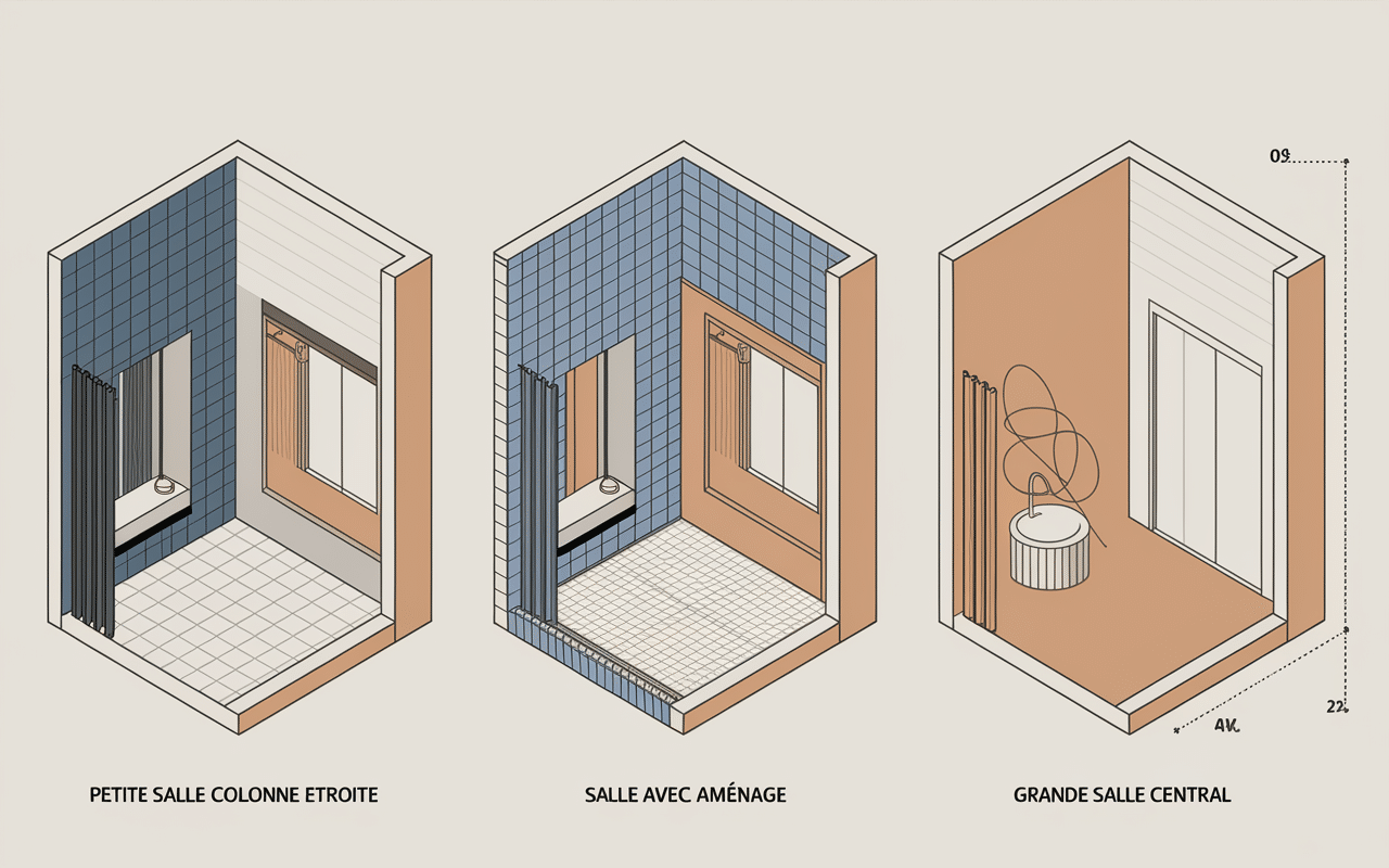 dressing dans salle de bain petite moyenne grande configuration