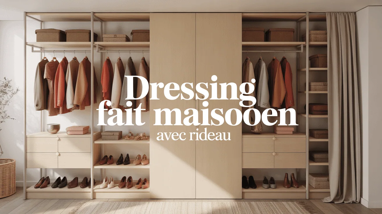 dressing fait maison avec rideau ouvert et modulable