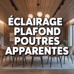 Eclairage plafond poutre apparente LED suspensions style contemporain