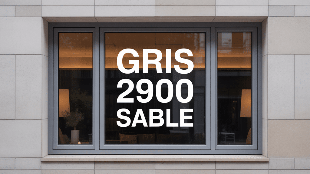 Fenêtre aluminium gris 2900 sablé sur façade contemporaine