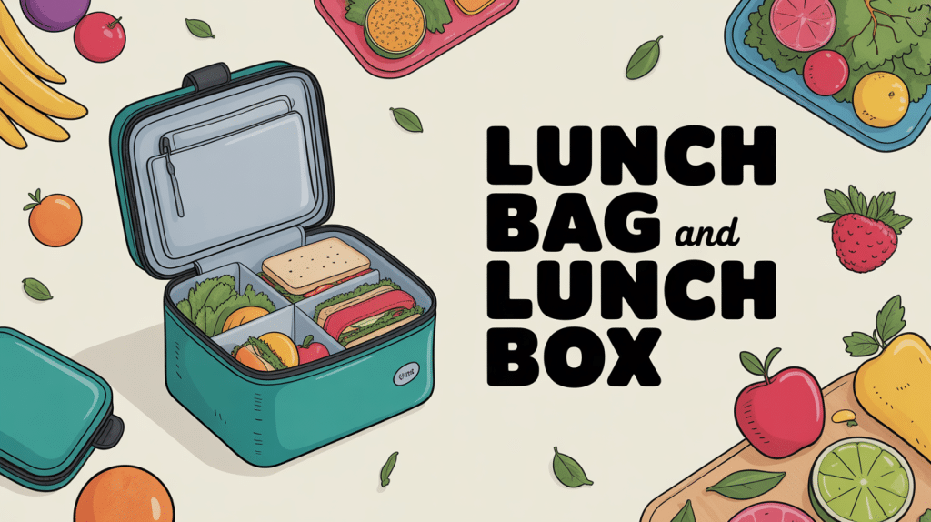 Lunch bag and lunch box avec aliments frais et organisation moderne