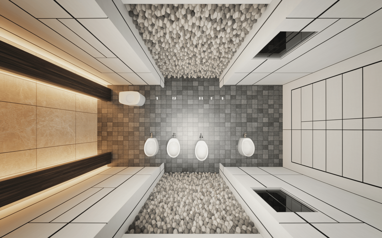 Plan technique vu du dessus minimum wc size avec cotes