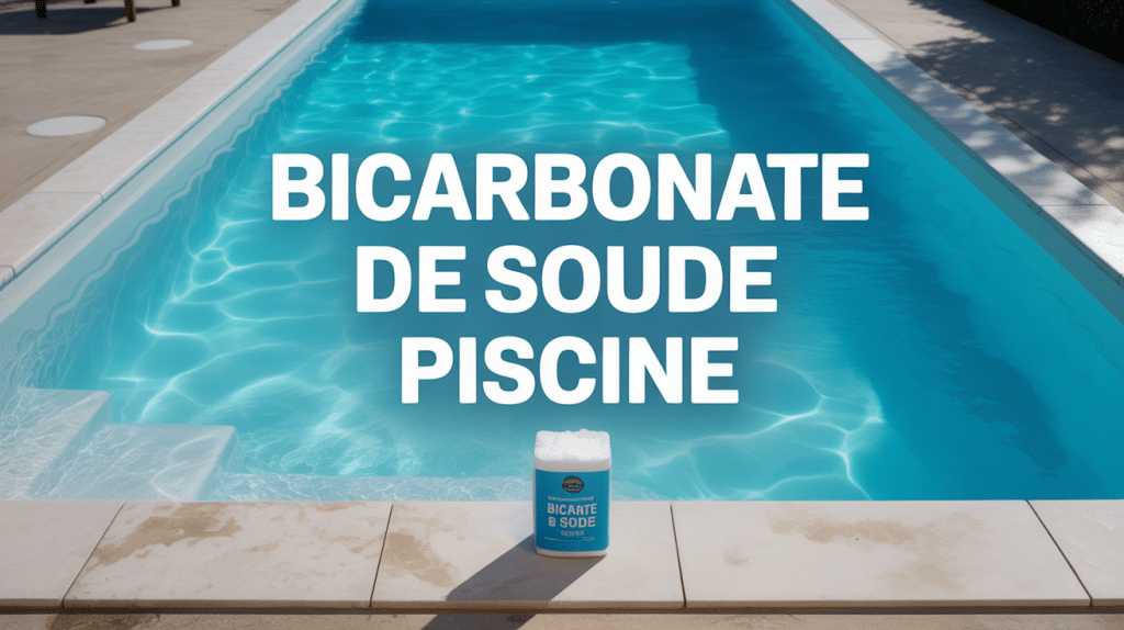 Piscine et bicarbonate de soude sur margelle